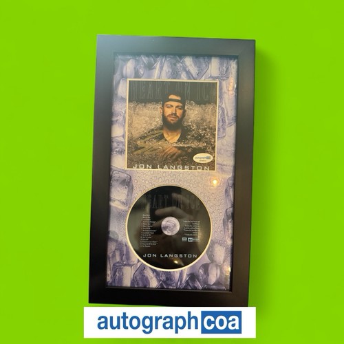 Jon Langston Signed CD Insert "Heart On Ice"  Framed 6.5x12 - ACOA