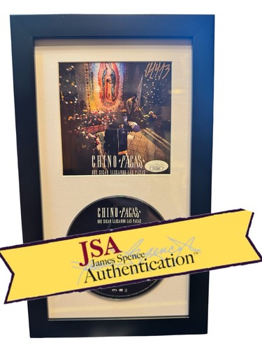 Chino Pacas Signed CD Insert "Que Sigan Llegando Las Pacas" Framed 6.5x12 JSA