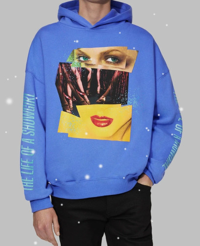 THE LIFE OF A SHOWGIRL OFFICIAL TAYLOR SWIFT BLUE HOODIE - BRAND NEW SEALED