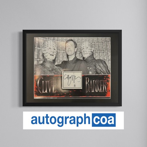 Clive Barker Signed Cut Autograph Horror Pinhead Framed 24X18 Display - ACOA