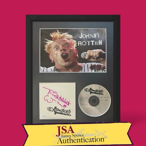 Johnny Rotten Signed CD "God Save The Queen" Framed 11x14- JSA