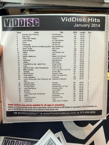 TM Studios VidDisc DJ Music Video DVD Out of Print - NEW 2012 2013 2014