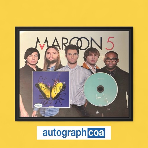 Maroon 5 Signed "Love is Like" CD Insert 14x11 Framed - ACOA
