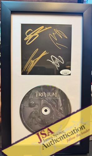 Trivium Signed CD Insert "Court of The Dragon" Framed 6.5x12 - JSA 