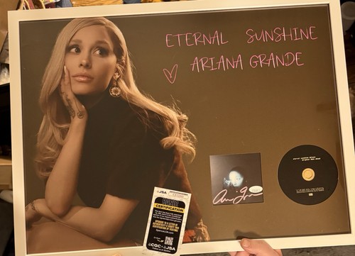 Ariana Grande Signed CD Insert "Eternal Sunshine" Framed 18x24 - JSA