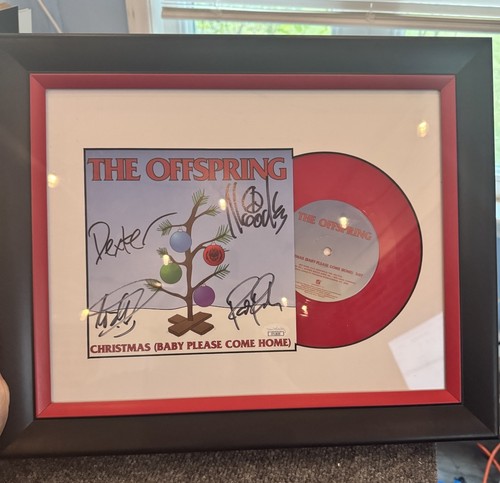 The Offspring Signed "Christmas" 7” Vinyl Framed 11x14 - JSA