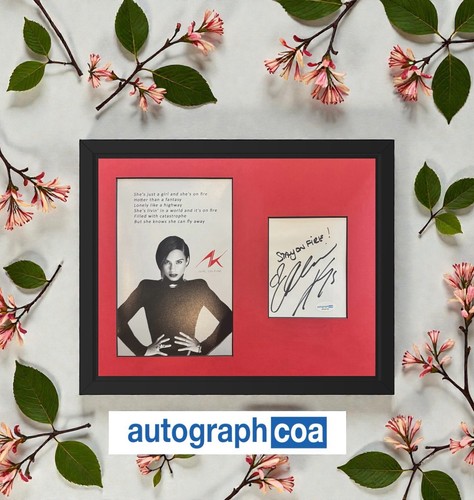 Alicia Keys Signed Cut Signature "Girl On Fire" Lyric Framed 14x11 Display ACOA
