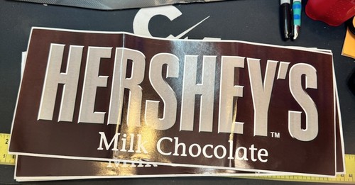 HERSHEY'S MILK CHOCOLATE ADVERTISING STORE LARGE 15X6 STICKER DECAL