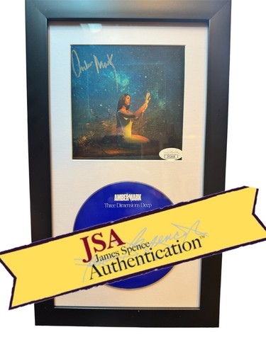 Amber Mark Signed CD Insert "Three Dimensions" Framed 6.5x12 - JSA